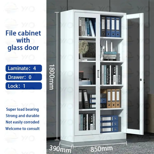 Tủ hồ sơ sắt, 2 cánh mở kính giá rẻ: TS09CK - Hình ảnh 4