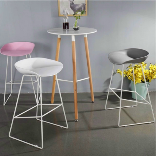 Ghế bar chân sắt mặt nhựa nhiều màu: GBH73 - Hình ảnh 3