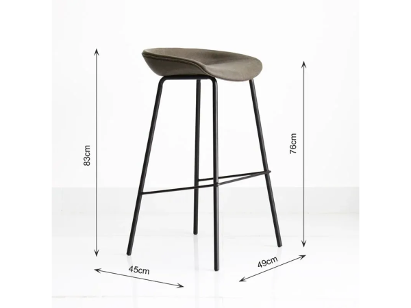 Ghế bar Hay đảo bếp nệm da chân sắt: GBH75 - Hình ảnh 6
