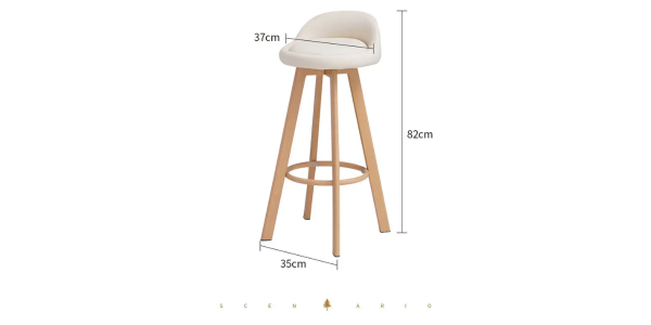 Ghế bar nệm tròn vải chân sắt giả gỗ: GB800 - Hình ảnh 7