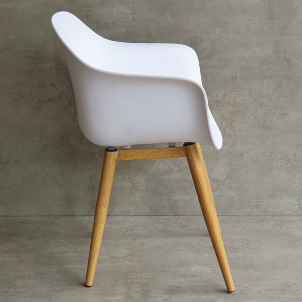 Ghế cafe Eames nhựa đúc chân sắt giả gỗ: CFN3048A - Hình ảnh 3