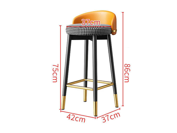 Ghế đảo bếp cao cấp chân cố định nệm da xoay tròn: GB38 - Hình ảnh 14