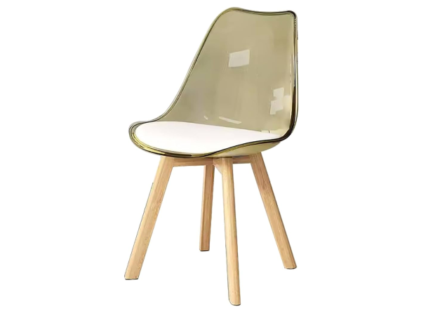 Ghế Eames mica trong suốt lót nệm chân gỗ: CFM05 - Hình ảnh 10