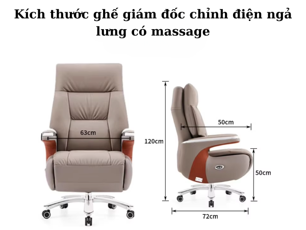 Ghế giám đốc có massage ngả lưng chỉnh điện: GDE220 - Hình ảnh 15
