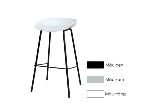 Ghế Hay quầy bar, đảo bếp mặt nhựa chân sắt: GBH76 - Hình ảnh 10