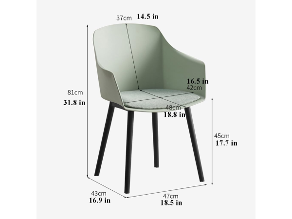 Ghế nhựa đúc lót nệm có tay: CFN3030 - Hình ảnh 7