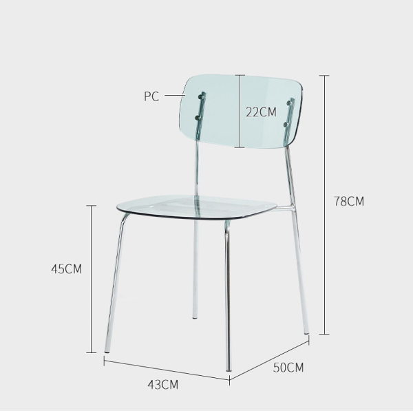 Ghế nhựa mica trong suốt chân inox: CFN863 - Hình ảnh 3